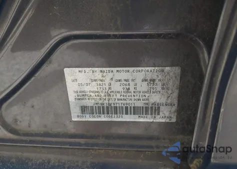 2007 Mazda Mazda3 I z USA, uszkodzony, nr VIN JM1BK32F971769011